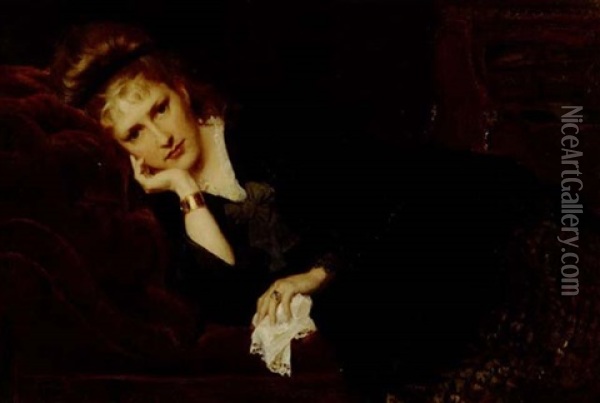 A Portrait Of The Artists Wife, Alice Terry Oil Painting - Frederick Goodall