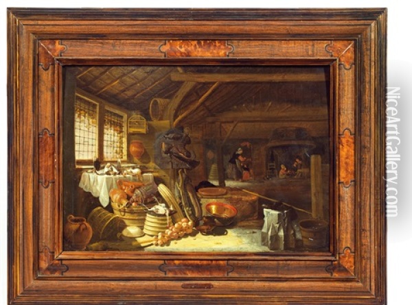 Interieur De Cuisine Oil Painting - Franz (Francois) Ryckhals