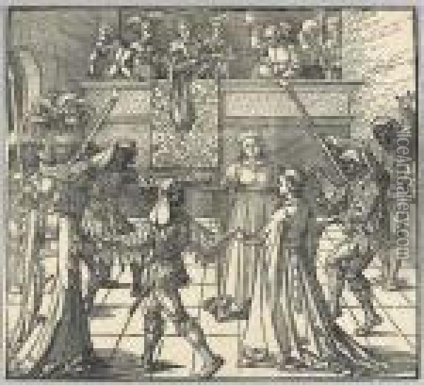 The Masquerade Dance With Torches Oil Painting - Albrecht Durer