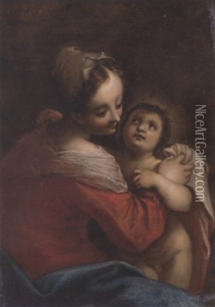 The Madonna And Child Oil Painting - Hans Von Aachen