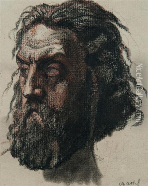 Portrait D'homme Barbu Oil Painting - Henri Lehmann