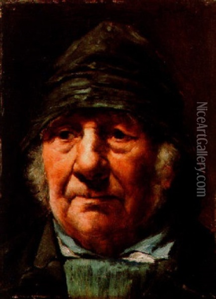 Newlyn Fisherman Oil Painting - Edwin Harris