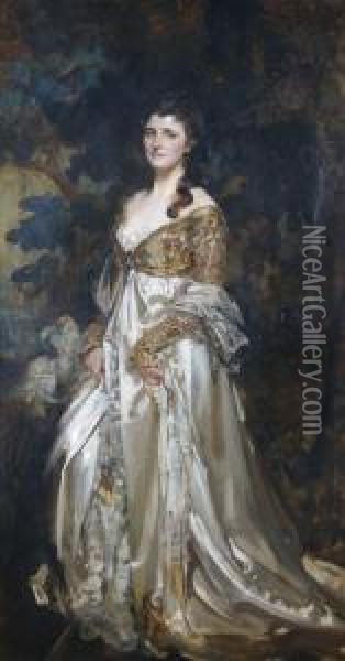 Portrait Of A Lady (lady Graham) Oil Painting - James Jebusa Shannon