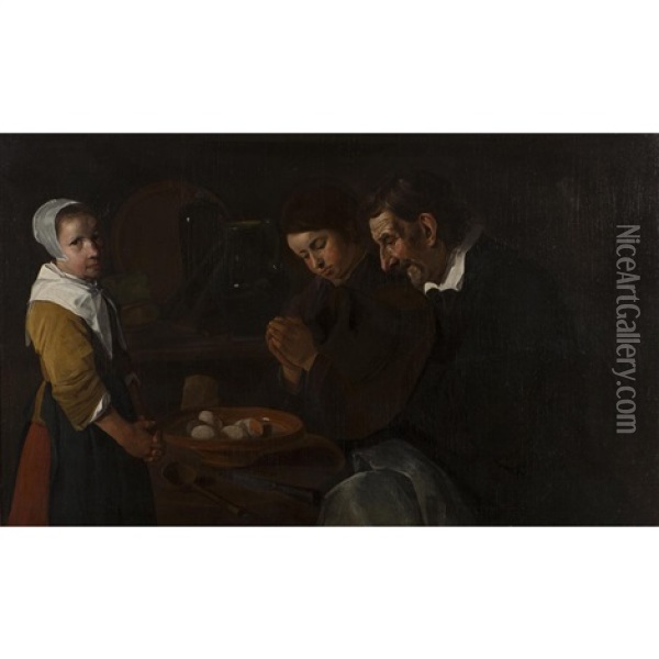 Le Benedicite Oil Painting - Reynier-Fransz Hals