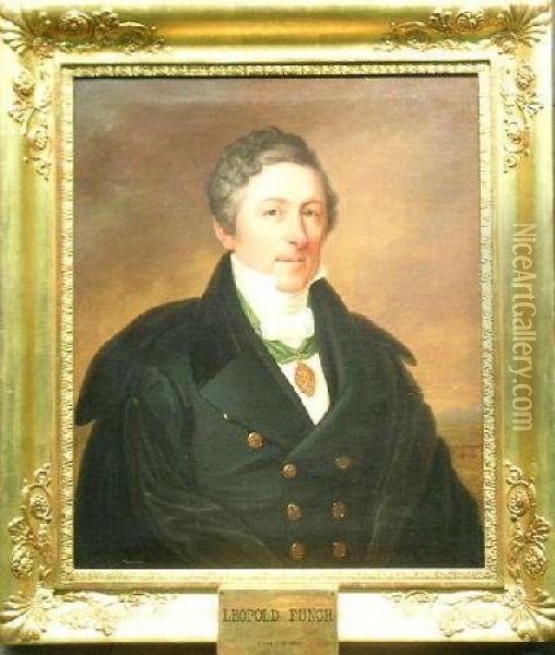 Portrait Of Baron Leopold Funch Oil Painting - Carl Wilhelm Nordgren