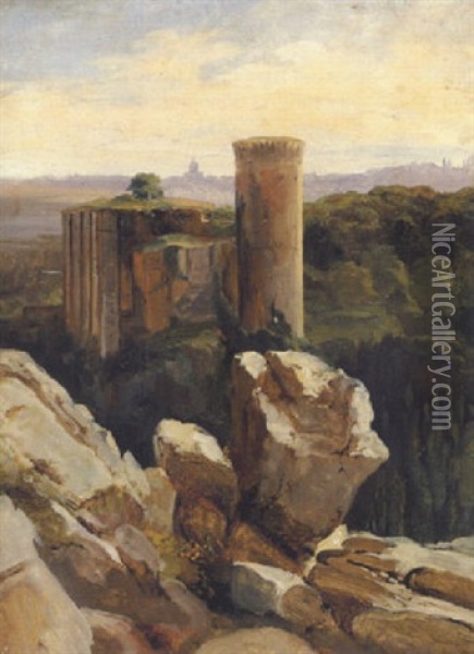 Castelli Romani Oil Painting - Leon-Auguste Melle