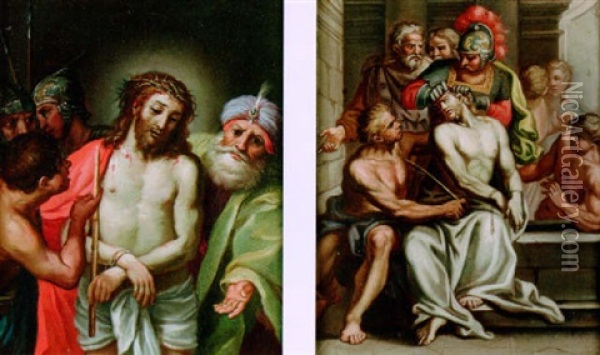 The Mocking Of Christ Oil Painting - Giuseppe (Salviati) Porta