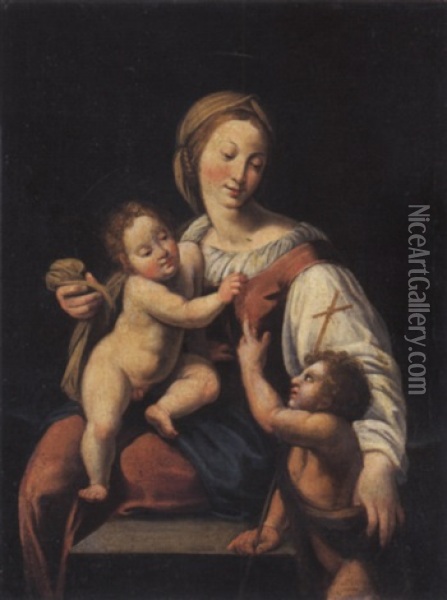Madonna Col Bambino E San Giovannino Oil Painting -  Pontormo