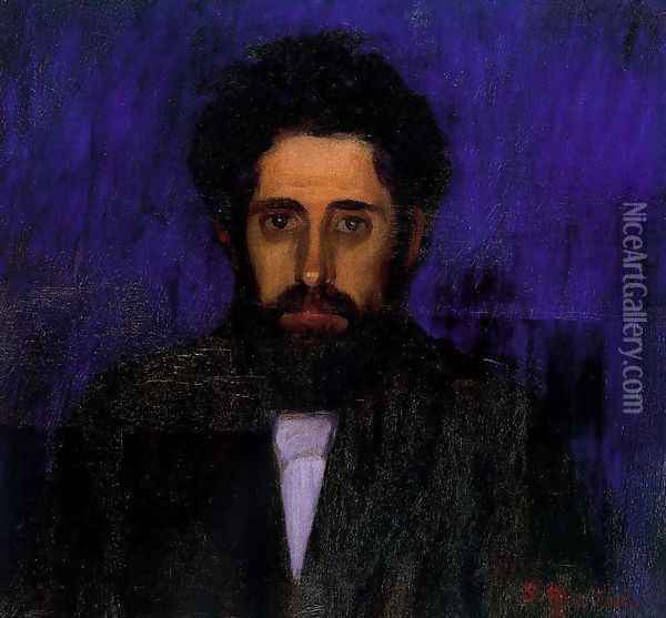 Retrato de Modesto Sánchez Ortiz Oil Painting - Santiago Rusinol i Prats