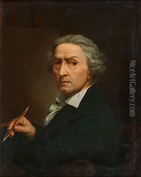Autoportrait Oil Painting - Antoine Jean Joseph Ansiaux