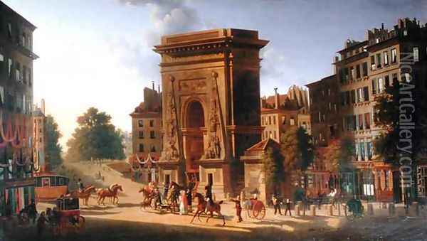 View of the Porte St. Denis and the Boulevard de Bonne Nouvelle Oil Painting - Pierre Alexandre Pau de Saint-Martin