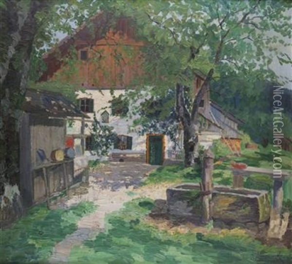 Bauernhaus Im Sommerlicht Oil Painting - Jakob Koganowsky