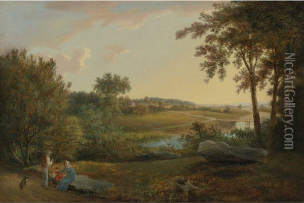 Chester County, Pennsylvania Oil Painting - Thomas Birch