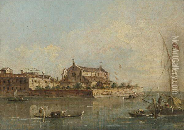 View Of The Island Of San Lazzaro, Venice Oil Painting - Francesco Guardi
