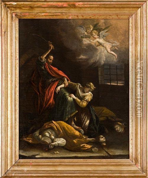 La Decollazione Di Santa Eufemia Oil Painting - Gian Antonio Burrini
