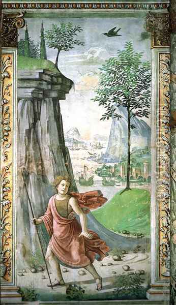 14, St. John the Baptist in the desert Oil Painting - Domenico Ghirlandaio