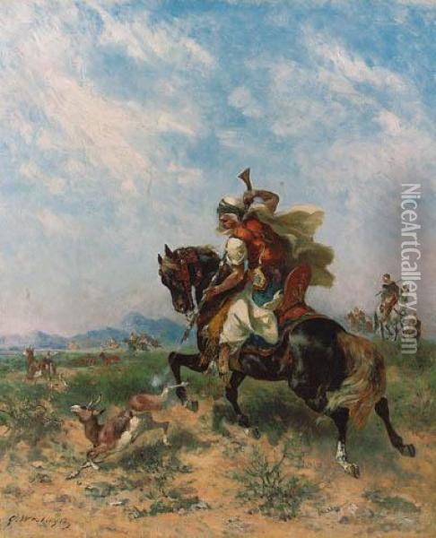 La Chasse La Gazelle Oil Painting - Georges Washington