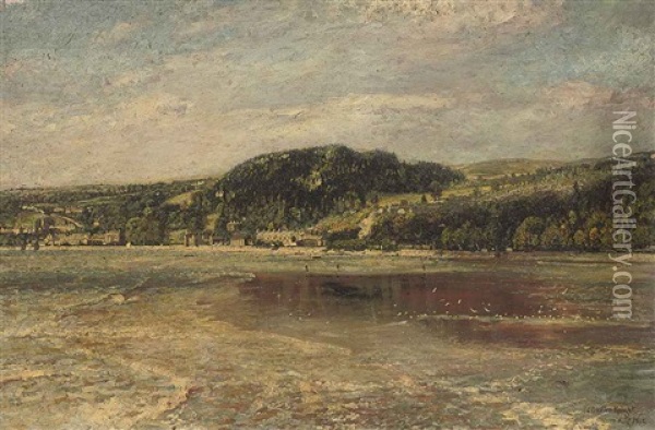 Long Fields, West Drayton (+ Arnside (?), Morecambe, Westmoreland; Pair) Oil Painting - John William Buxton Knight