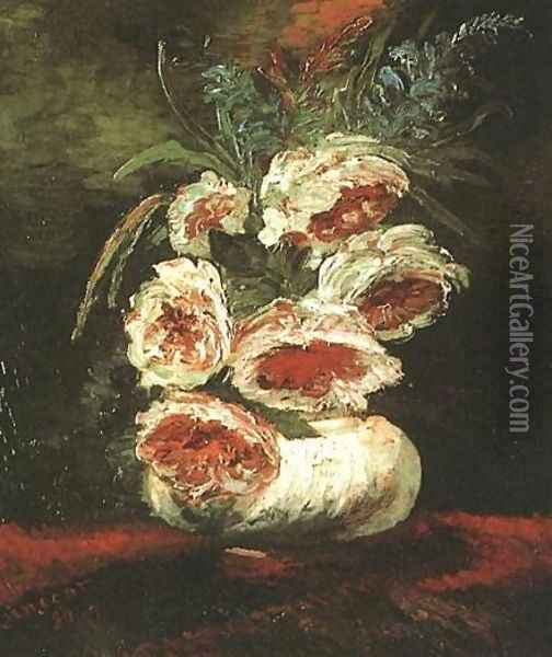 Vase With Peonies Oil Painting - Vincent Van Gogh