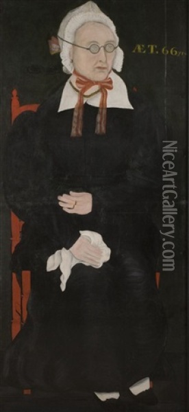 Portrait Of Alice Algers Oil Painting - Asahel Lynde Powers