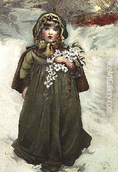 Frontispiece from Christmas Roses 1880 Oil Painting - Lizzie (nee Lawson) Mack