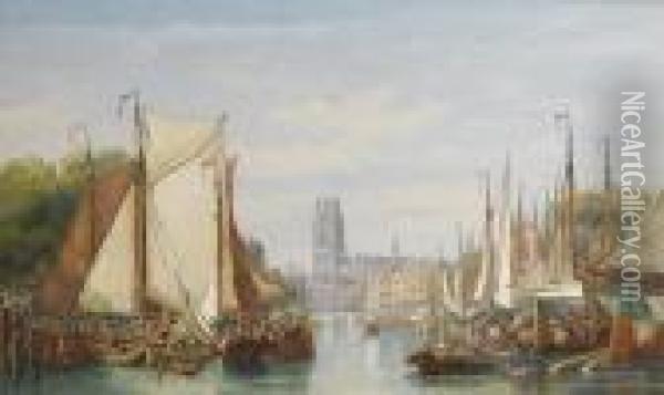 The Port Of Rotterdam Oil Painting - Henry Andrews