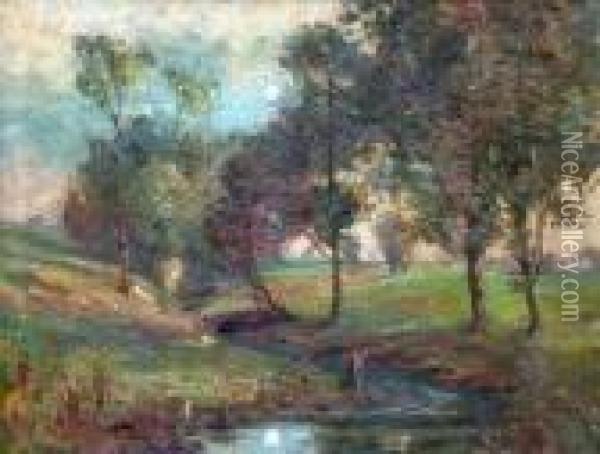Whitlely Green Oil Painting - George Clausen