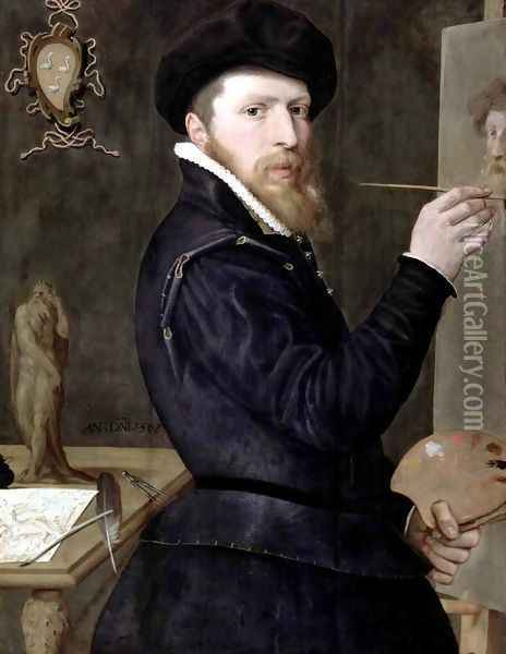 Self-Portrait 1568 Oil Painting - Isaac Claesz. Van Swanenburg