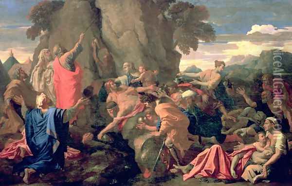 Moses Striking Water from the Rock, 1649 Oil Painting - Nicolas Poussin