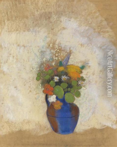 Fleurs Dans Un Vase Oil Painting - Odilon Redon