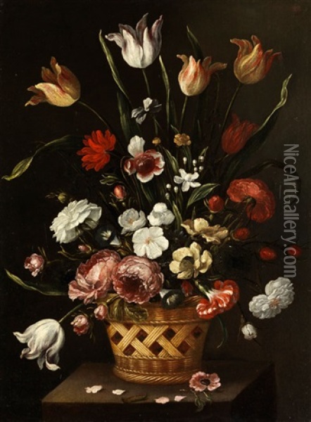 Fruhlingsblumen Oil Painting - Pedro de Camprobin