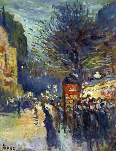 Street in Paris Oil Painting - Maximilien Luce