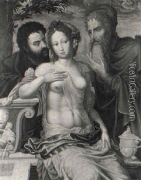 Susanna E I Vecchioni Oil Painting - Pieter Coecke van Aelst the Elder