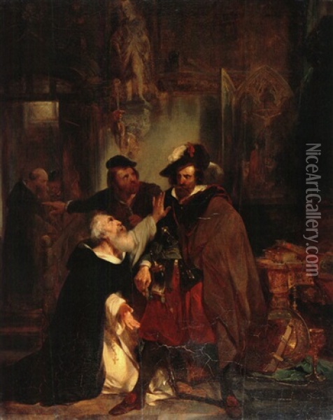 Der Weg Zum Kirchenschatz Oil Painting - Albert De Keyser