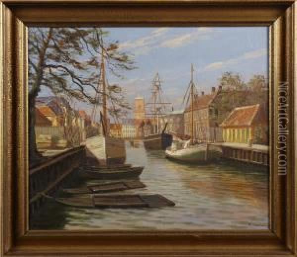 Fredriksholms Kanal Oil Painting - Fredrik Westin