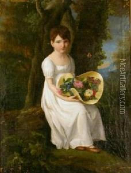 Portrait Of A Girl Oil Painting - Adele Romanee Romany