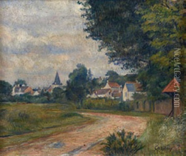 L'entree Du Village Oil Painting - Frederic Samuel Cordey