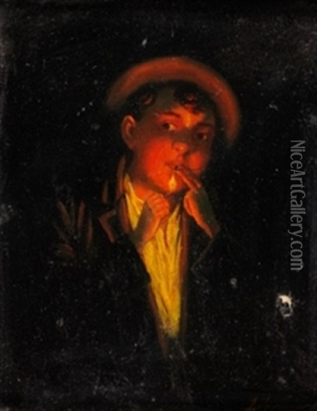 Fumador Oil Painting - Luis Graner y Arrufi