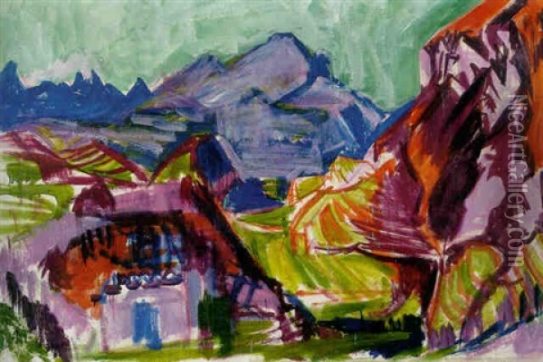 Tessinerlandschaft Oil Painting - Albert Mueller