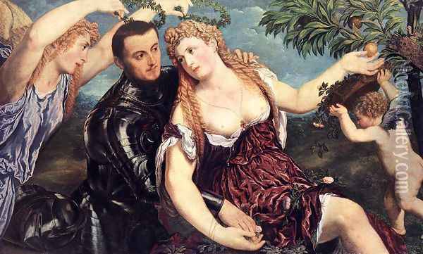 Allegory with Lovers 1550 Oil Painting - Paris Bordone