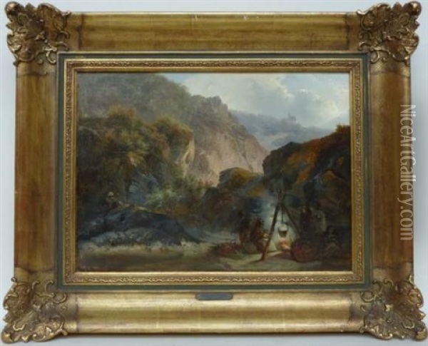 Campement De Bohemiens Oil Painting - Louis-Gabriel-Eugene Isabey