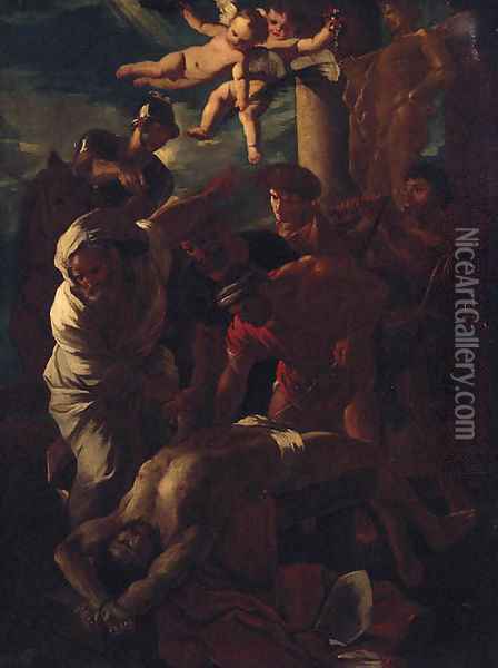 The martyrdom of Saint Erasmus Oil Painting - Nicolas Poussin