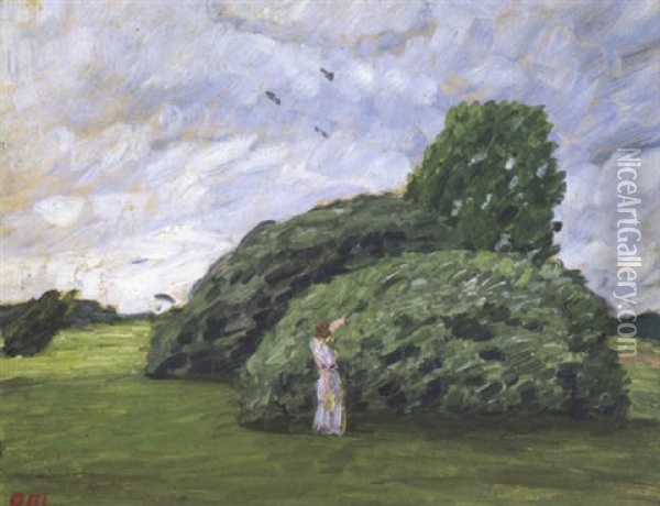 Busche Im Wind Oil Painting - Otto Modersohn