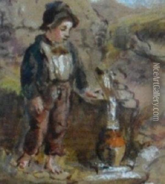 A Mountain Stream Oil Painting - William Fettes Douglas