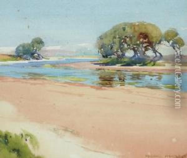 The Inlet Midday Oil Painting - Harold Brocklebank Herbert