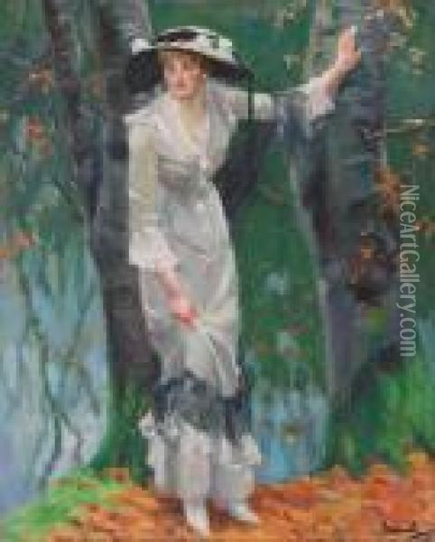 Dame Am See Oil Painting - Edward Alfred Cucuel