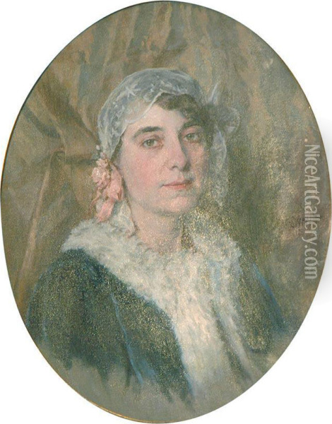 Portrait Of A Lady With Lace Cap Oil Painting - Walter MacEwen