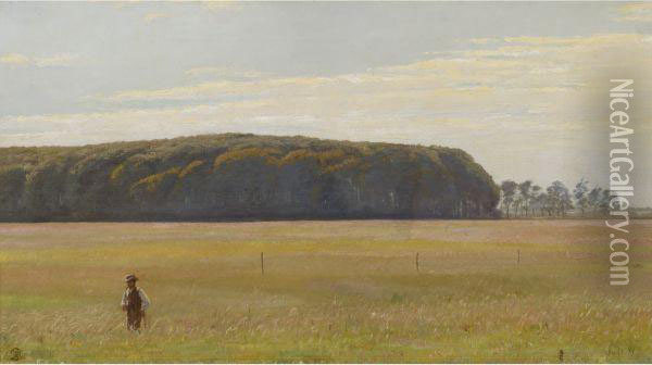Figure In A Summer Landscape Oil Painting - Peder Vilhelm Ilsted