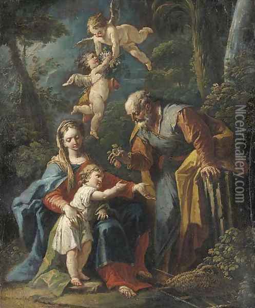 The Rest on the Flight to Egypt Oil Painting - Gaspare Diziani