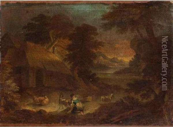 Paesaggio Pastorale Oil Painting - Pieter the Younger Mulier